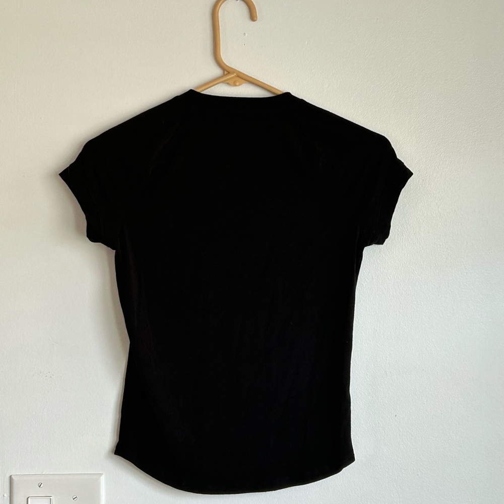 Vintage Y2K Black Bebe Baby Tee Rhinestones Bling - Picture 2 of 4